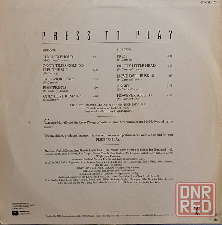 Виниловая пластинка LP "Paul McCartney"-"Press To Play" Донецк - изображение 2