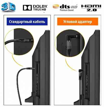 HDMI-адаптер (переходник) угловой HDMI-HDMI, угол 90 градусов Донецк