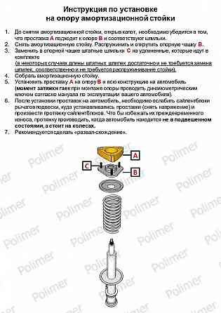 Проставки увеличения клиренса передних стоек для HYUNDAI GETZ (I) 2002-2011 - полиуретан 20 мм Донецк