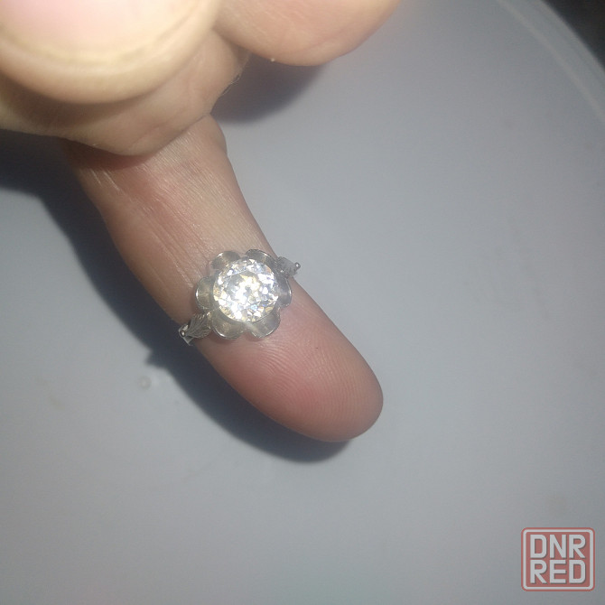 Кольцо серебряное 875 пробы с камушком. 1960 год. Донецк - изображение 4