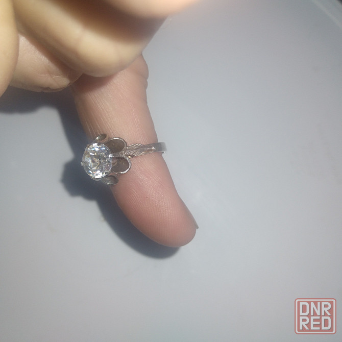 Кольцо серебряное 875 пробы с камушком. 1960 год. Донецк - изображение 5