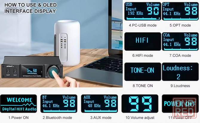 Усилитель AIYIMA D05 Bluetooth FDA (Full Digital Amplifier) класса D Донецк - изображение 4
