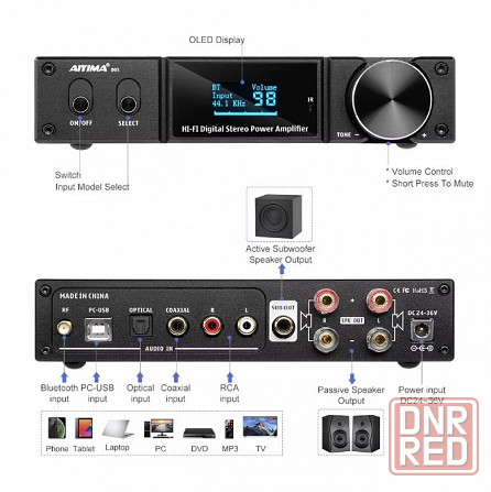 Усилитель AIYIMA D05 Bluetooth FDA (Full Digital Amplifier) класса D Донецк - изображение 2