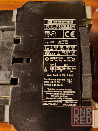 Пускатель Telemecanique lc1 d40 11 Донецк - изображение 3