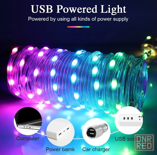 Светодиодная гирлянда Dreamcolor RGB Bluetooth с микрофоном (цветомузыка) Донецк - изображение 5