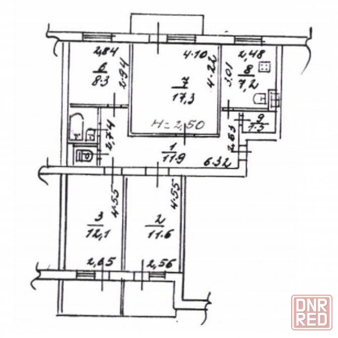 4-к. кв., 77,8 м², 1/9 эт. Мариуполь - изображение 9