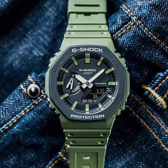 Часы Casio G-Shock GA-2110SU-3ADR (зеленые) противоударные, водозащита (20ATM), подсветка Макеевка