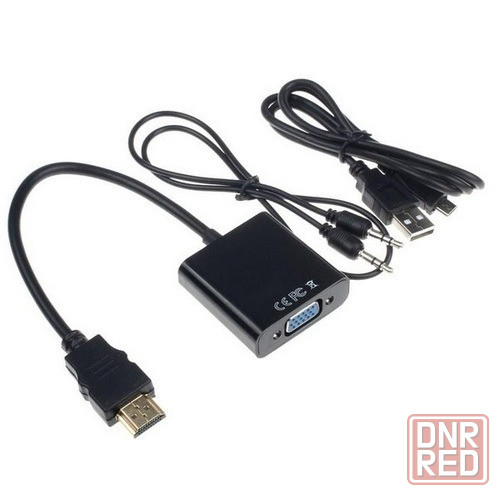 Переходник видео HDMI - VGA+audio+доп.питание Adapter Донецк - изображение 1