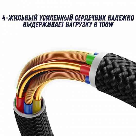 Кабель Baseus Dura Series Type-C to Type-C 100W 1m P10377803U01-00, черный-золото Макеевка