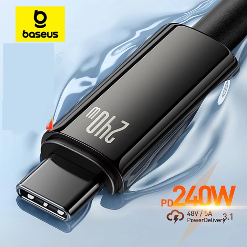 Сетевой кабель Baseus Tungsten Gold Fast Charging Data Cable 240W 1m Black Макеевка