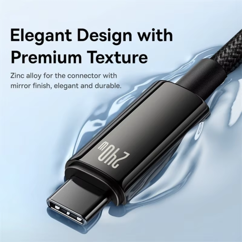 Сетевой кабель Baseus Tungsten Gold Fast Charging Data Cable 240W 1m Black Макеевка