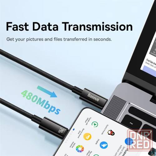 Сетевой кабель Baseus Tungsten Gold Fast Charging Data Cable 240W 1m Black Макеевка - изображение 5
