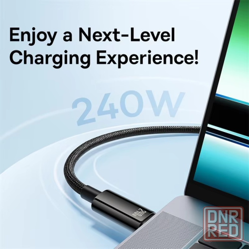 Сетевой кабель Baseus Tungsten Gold Fast Charging Data Cable 240W 1m Black Макеевка - изображение 7