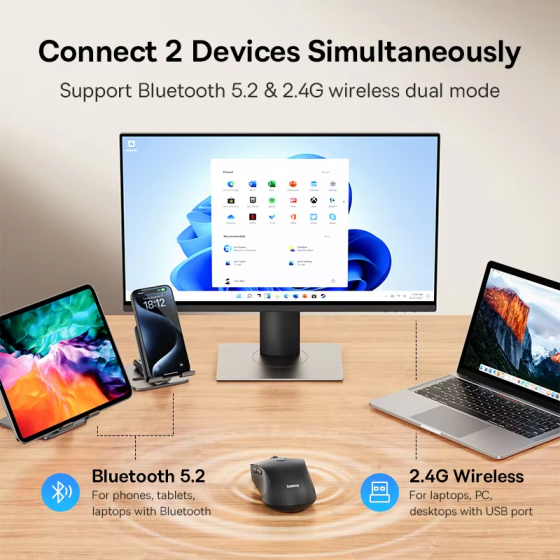 Беспроводная мышь Baseus F02 Ergonomic Wireless Mouse Cluster Black/White(B01055505111-01) Макеевка