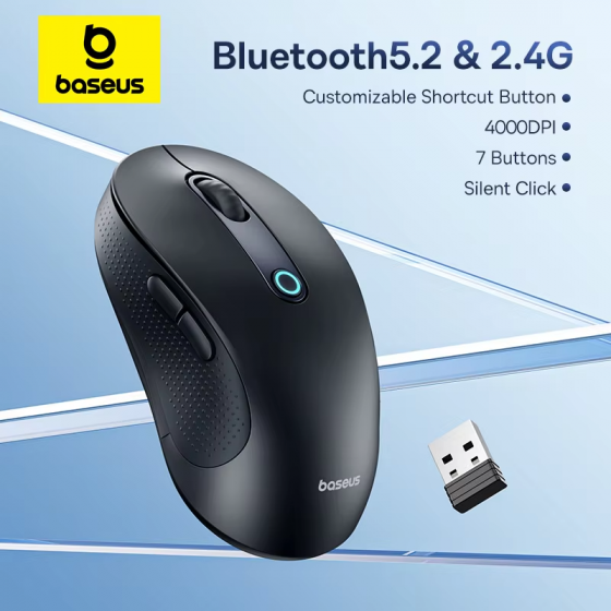 Беспроводная мышь Baseus F02 Ergonomic Wireless Mouse Cluster Black/White(B01055505111-01) Макеевка