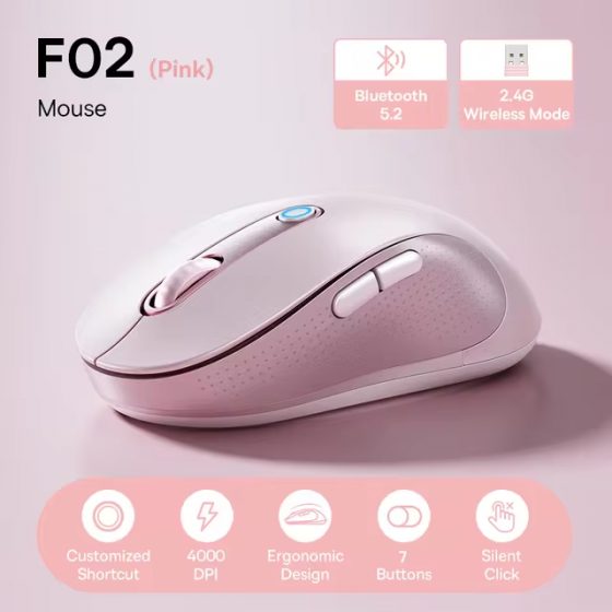 Беспроводная мышь Baseus F02 Ergonomic Wireless Mouse Cluster Black/White(B01055505111-01) Макеевка