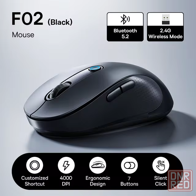 Беспроводная мышь Baseus F02 Ergonomic Wireless Mouse Cluster Black/White(B01055505111-01) Макеевка - изображение 2