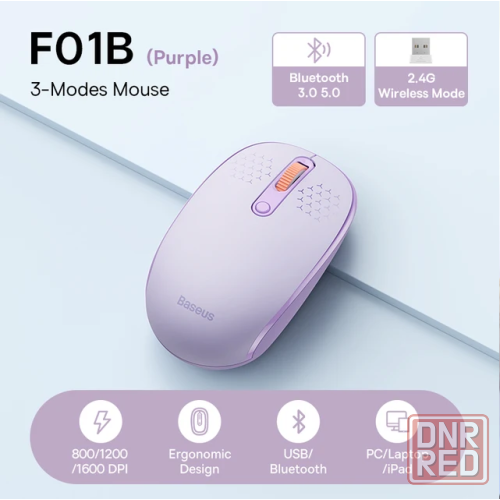 Трехрежимная беспроводная мышь Baseus F01B (2.4Ghz, BT3.0, BT5.0) Макеевка - изображение 2