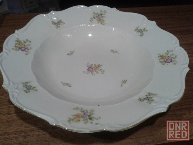 Соусник на подставке и тарелка.Старая Германия.Мейсенские цветы. Донецк - изображение 2