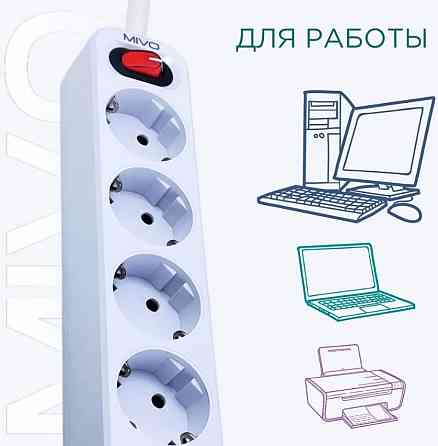 Фильтр-удлинитель Mivo MС-403 4 розетки+ 2 USB QC3.0+PD 20W White Макеевка