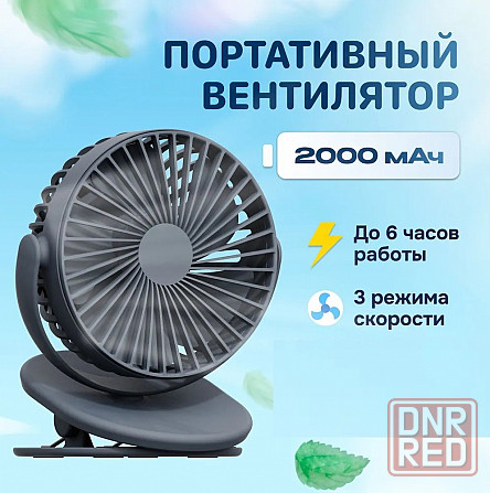 Вентилятор портативный Xiaomi Solove F3 Clip Electric fan 2000 mAh 3 Speed Type-C, темно-синий Макеевка - изображение 1