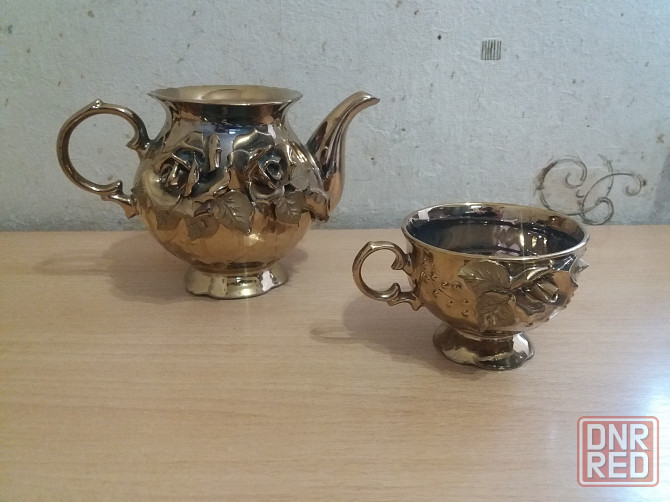 Продам набор чайник чашка смальта позолота ссср Донецк - изображение 6