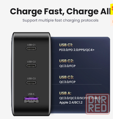 UGREEN USB-зарядное устройство, 100 Вт, Донецк - изображение 3