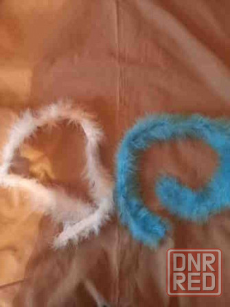 Украшения из нат.пуха,обручи с ушками и заколка-брошь,ленты Донецк - изображение 2