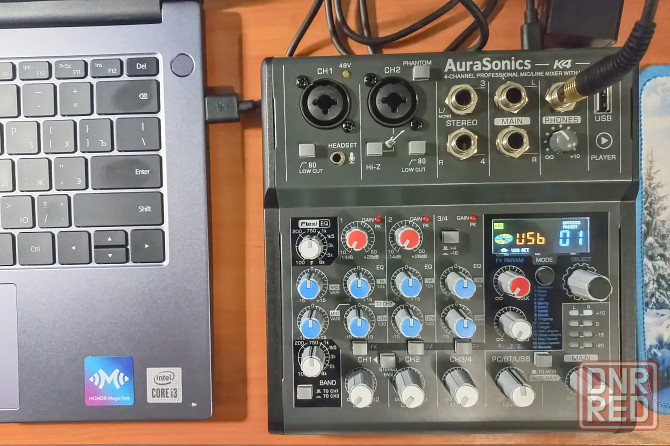 Микшерный пульт AuraSonics K4, микшер, звуковая карта, USB Донецк - изображение 3