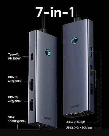 USB-хаб Baseus PortalJoy Series 7-Port Triple-Display HUB (7-в-1) Донецк