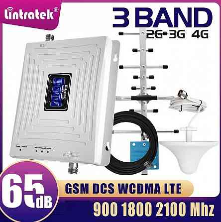 Усилитель сигнала Lintratek KW20C-GDW 4G LTE 3G 2G GSM - 900/1800/2100 МГц - для связи и интернета Макеевка
