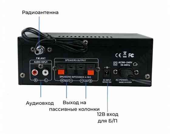 Цифровой усилитель мощности класса D Hi-Fi Bluetooth 5.0 Донецк