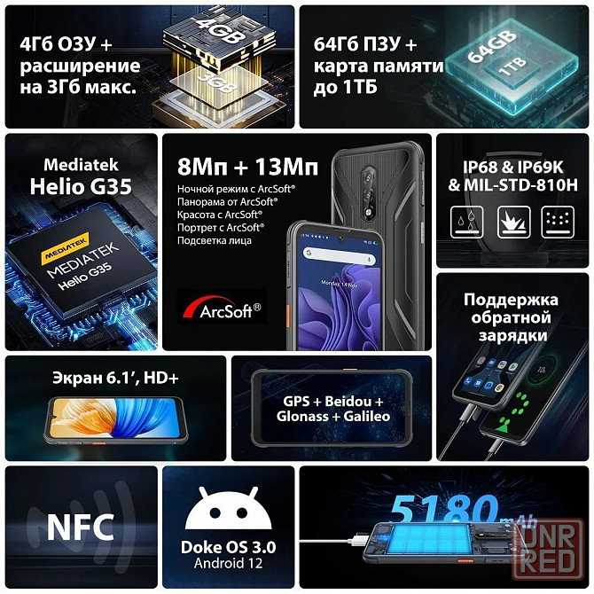 Новый!! Защищенный Blackview BV5200 pro 4Gb/64 NFC Донецк - изображение 3