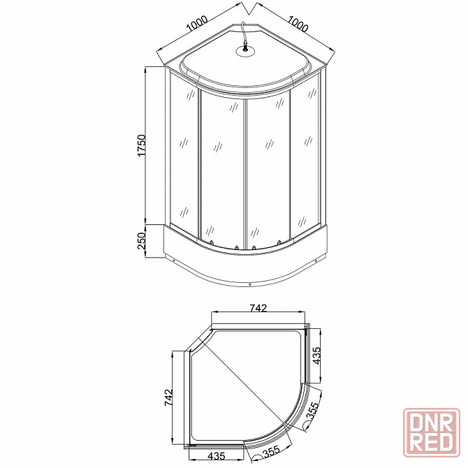 Душевая кабина Loranto 100x100x215 поддон 25 см Донецк - изображение 3