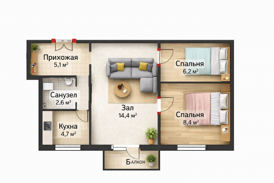 Квартира в центре Калининский рынок Донецк