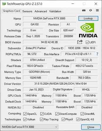 ZOTAC Gaming GeForce RTX 3080 Trinity Донецк