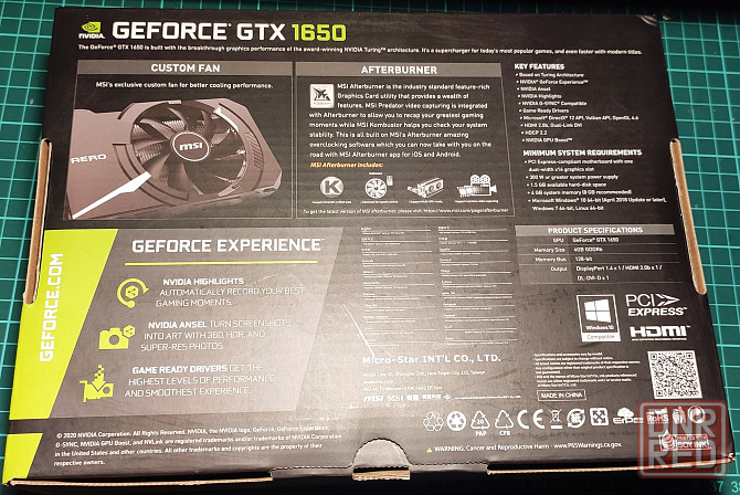 Видеокарта PCI-E MSI GeForce GTX 1650 AERO ITX OC 4096MB 128bit GDDR6 Донецк - изображение 7