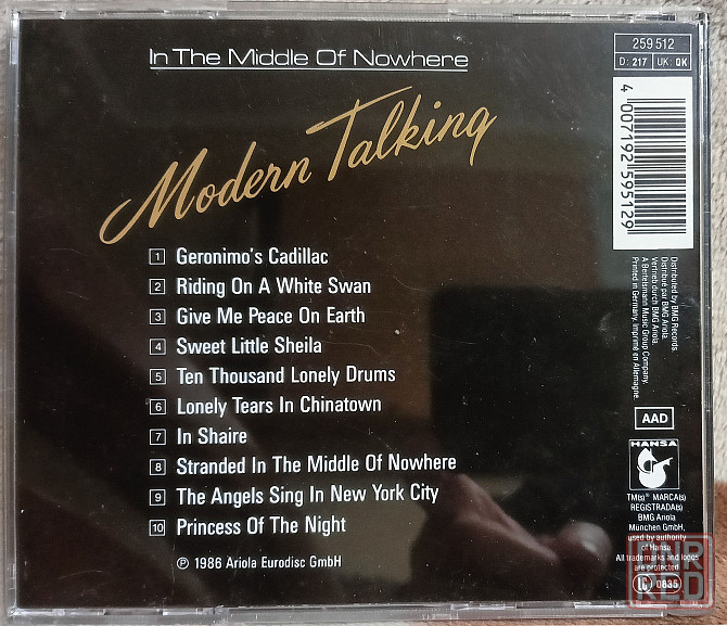Фирменный CD: Modern Talking - 1986 - In The Middle Of Nowhere Макеевка - изображение 2