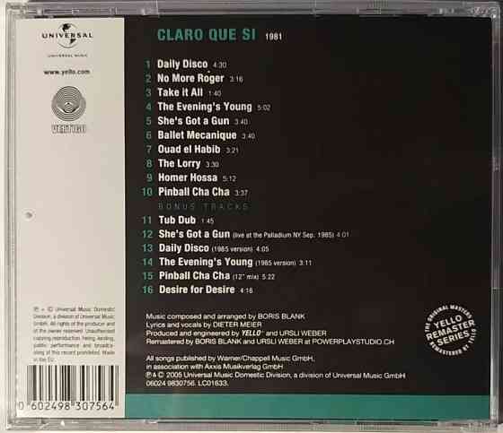 CD диск Yello-Claro Que Si Донецк