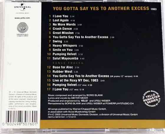 CD диск Yello-You Gotta Say Yes To Another Excess Донецк