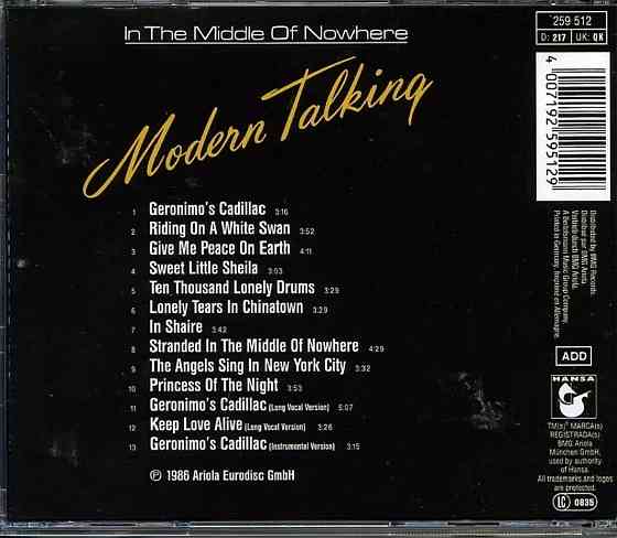 CD диск Modern Talking- In the Middle of Nowhere Донецк