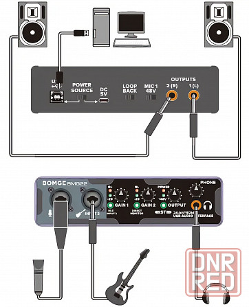 Звуковая карта BOMGE BMG22, USB, студийная, аудиоинтерфейс, внешняя Донецк - изображение 6