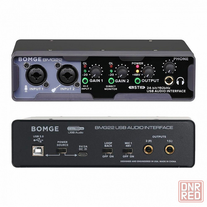 Звуковая карта BOMGE BMG22, USB, студийная, аудиоинтерфейс, внешняя Донецк - изображение 1