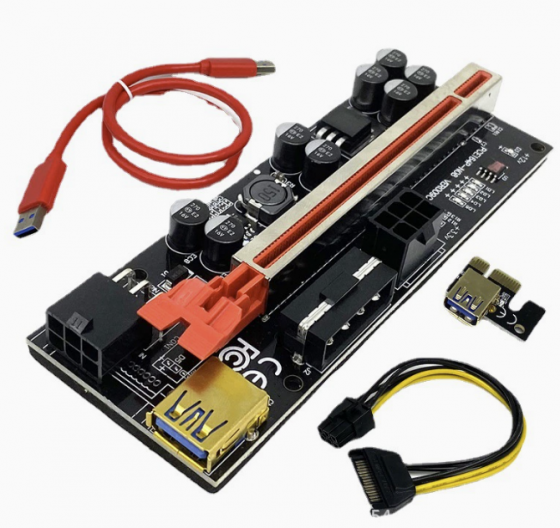 Райзер для видеокарты ver009c plu PCI-E PCI Express Riser USB 3.0 - 2*6PIN+MOLEX Макеевка