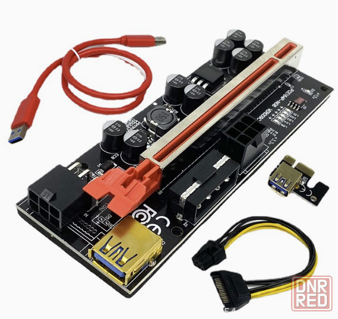 Райзер для видеокарты ver009c plu PCI-E PCI Express Riser USB 3.0 - 2*6PIN+MOLEX Макеевка - изображение 2