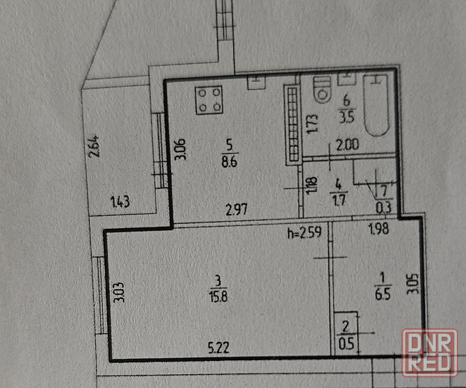 1к Голубой 40м2 вода отличным напором! Донецк - изображение 3