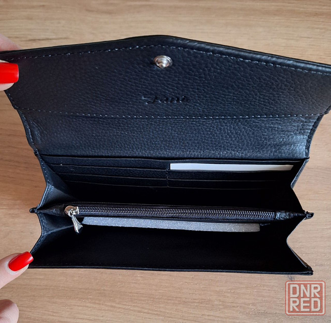 Продам женский кошелёк чёрный, натуральная кожа Донецк - изображение 3