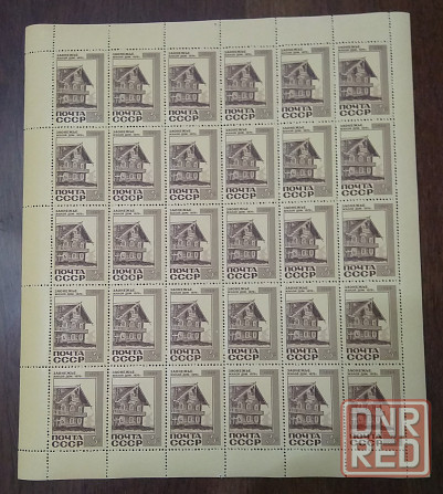 Марки Советского Союза 1968 года, полная серия "Памятники архитектуры", 6 листов, чистые. Донецк - изображение 3