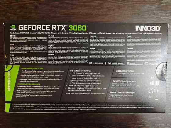 Видеокарта Inno3D NVIDIA GeForce RTX 3060 TWIN X2 OC 12GB Новая Донецк