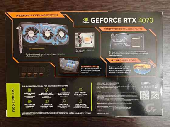 Видеокарта GIGABYTE NVIDIA GeForce RTX 4070 WINDFORCE OC 12GB Новая Донецк